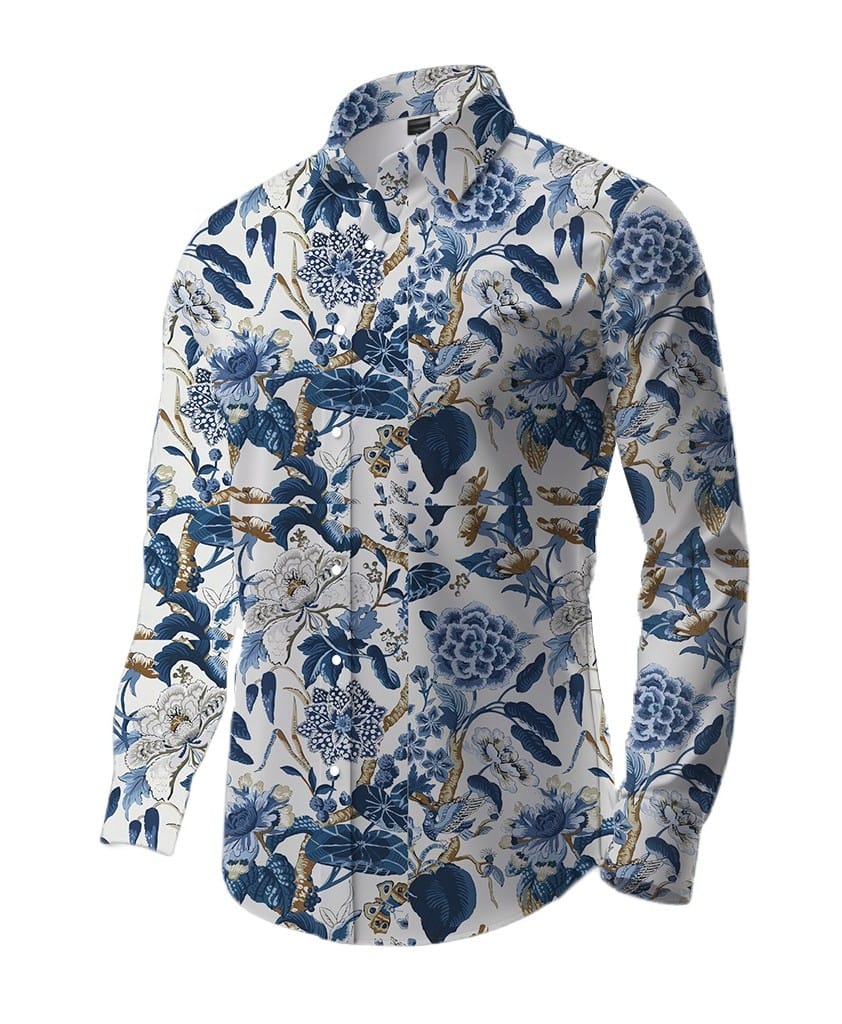 BLUE LEAVES CASUAL SHIRT