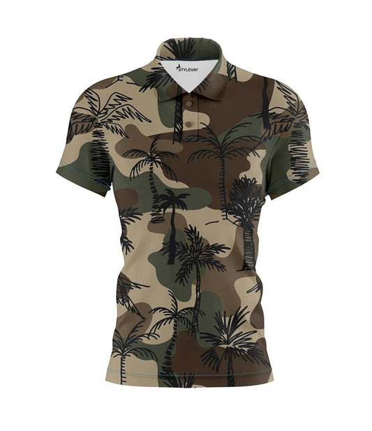 COMMANDO PRINT POLO T-SHIRT